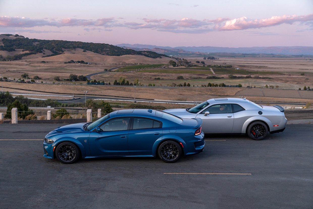 The Widebody on both the Dodge Charger (left) and Challenger (ri